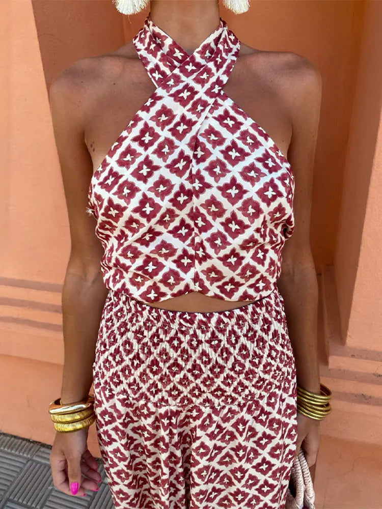 Mickay - Abito midi elegante con volant e senza spalle