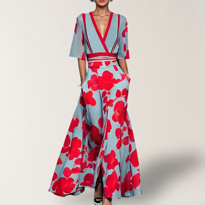 Elise™ | Abito Portafoglio Elegante a Fiori