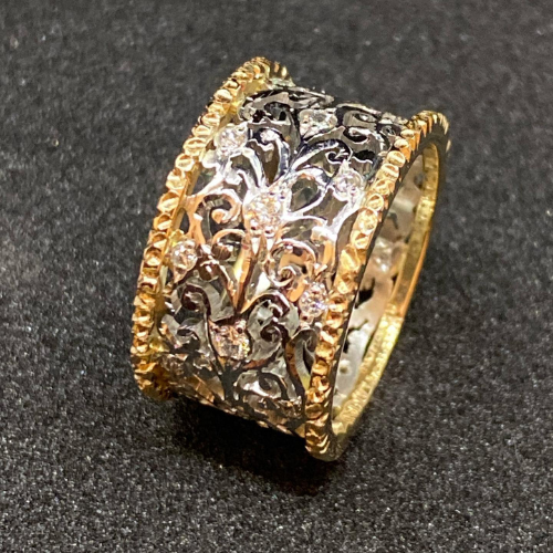 Mika - Anello in Zirconia Vintage Edera