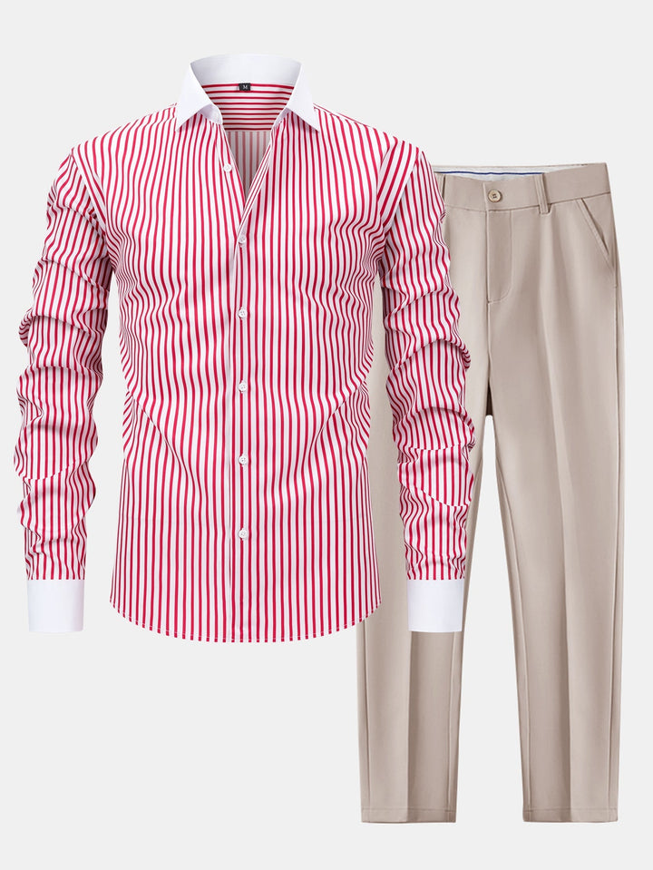 Camicia Winchester a righe anti-piega & Pantaloni slim fit
