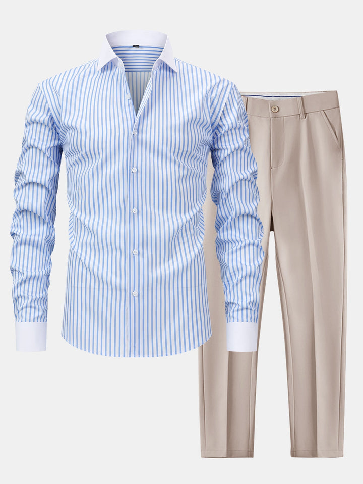 Camicia Winchester a righe anti-piega & Pantaloni slim fit