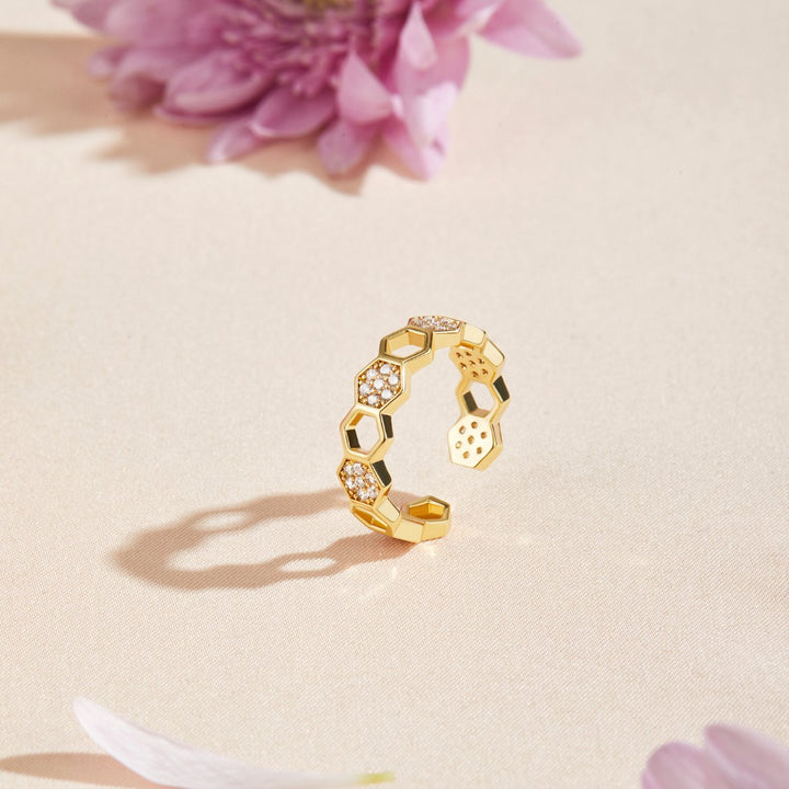 Abeille - Anello in oro e cristallo