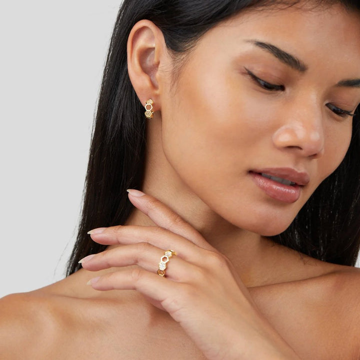 Abeille - Anello in oro e cristallo