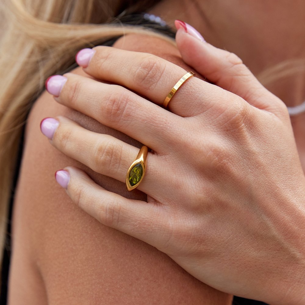 Anello in cristallo verde Arizona