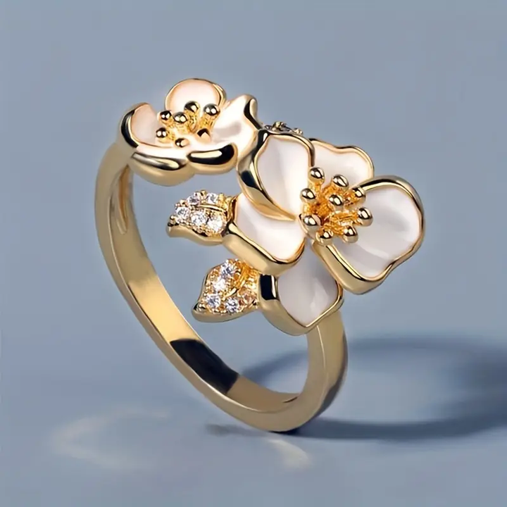 Anello in Oro Fiore Bianco