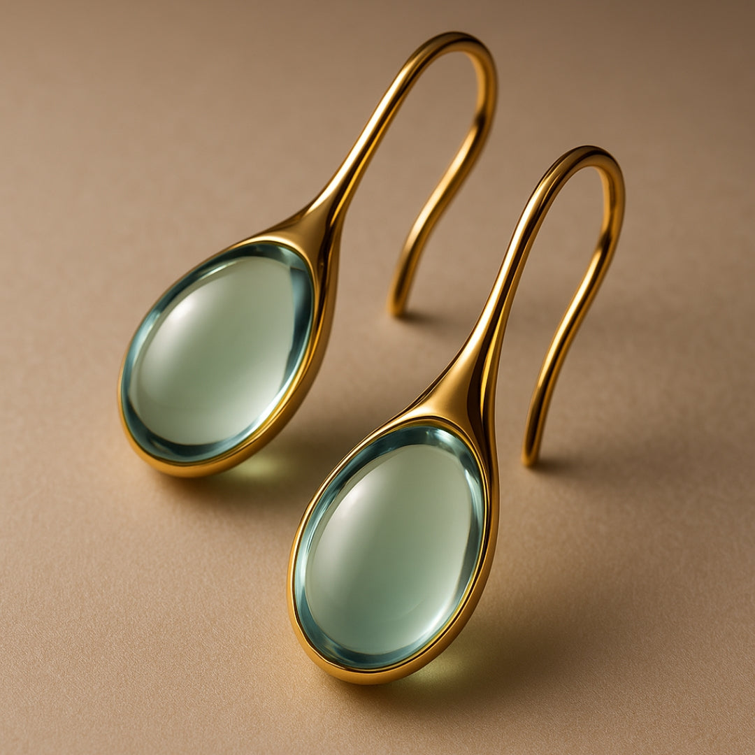 Orecchini in cristallo d'oro e argento