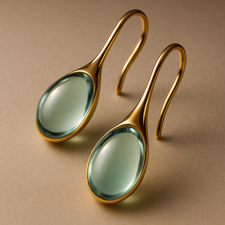 Orecchini in cristallo d'oro e argento