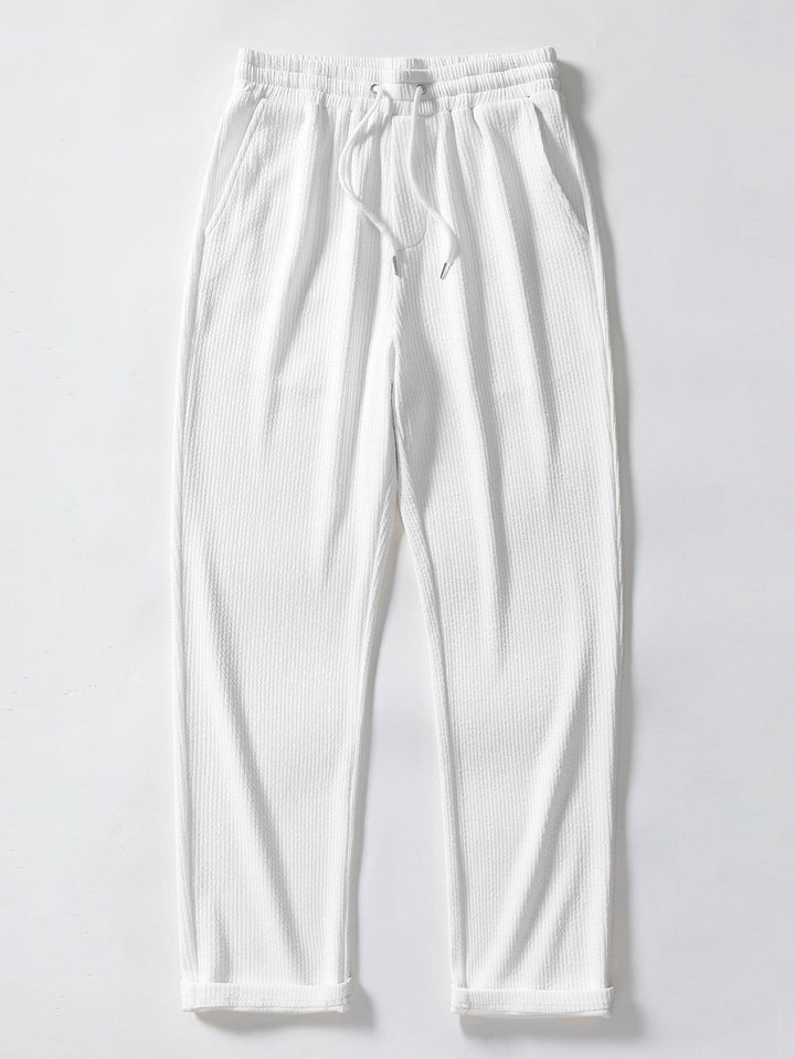 Camicia a righe a maniche lunghe, taglio muscolare, con bottoni & pantaloni a righe a gamba dritta