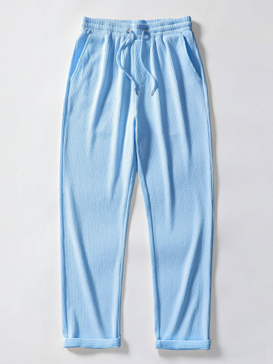 Camicia a righe a maniche lunghe, taglio muscolare, con bottoni & pantaloni a righe a gamba dritta