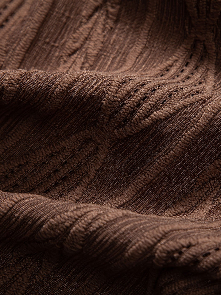 Camicia cubana in jacquard geometrico e pantaloni in lino a gamba dritta