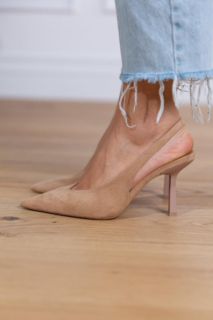 Marlena™ | Décolleté slingback nude con tacco sottile